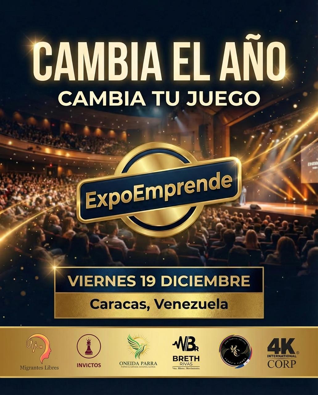 Cambia el año cambia tu juego evento caracas flyer